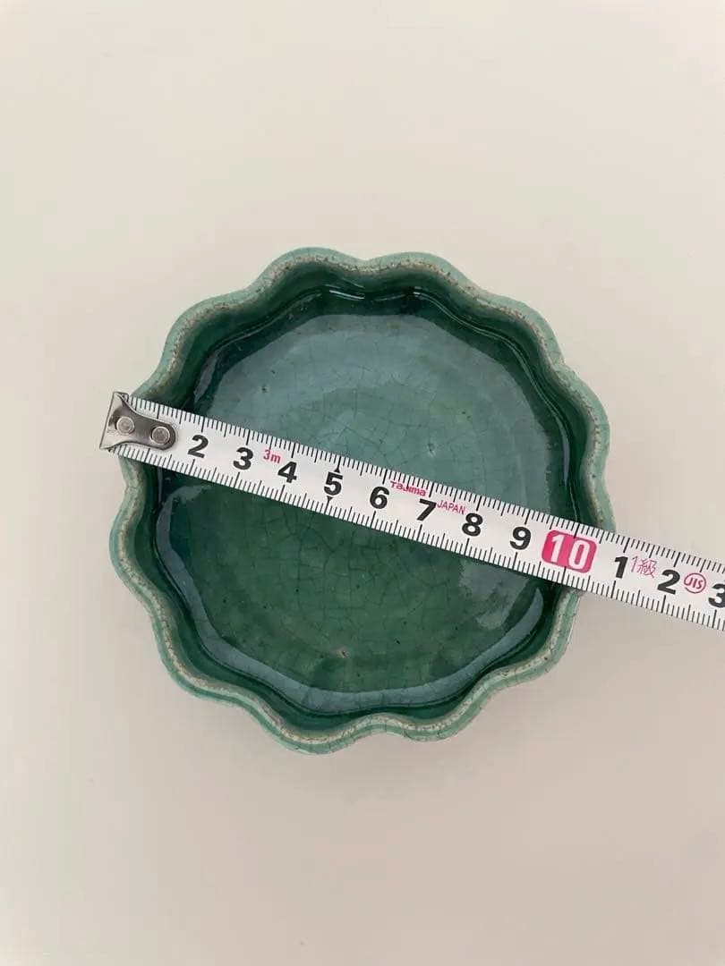 新品未使用　林拓児作　緑釉 菊小皿 4枚セット