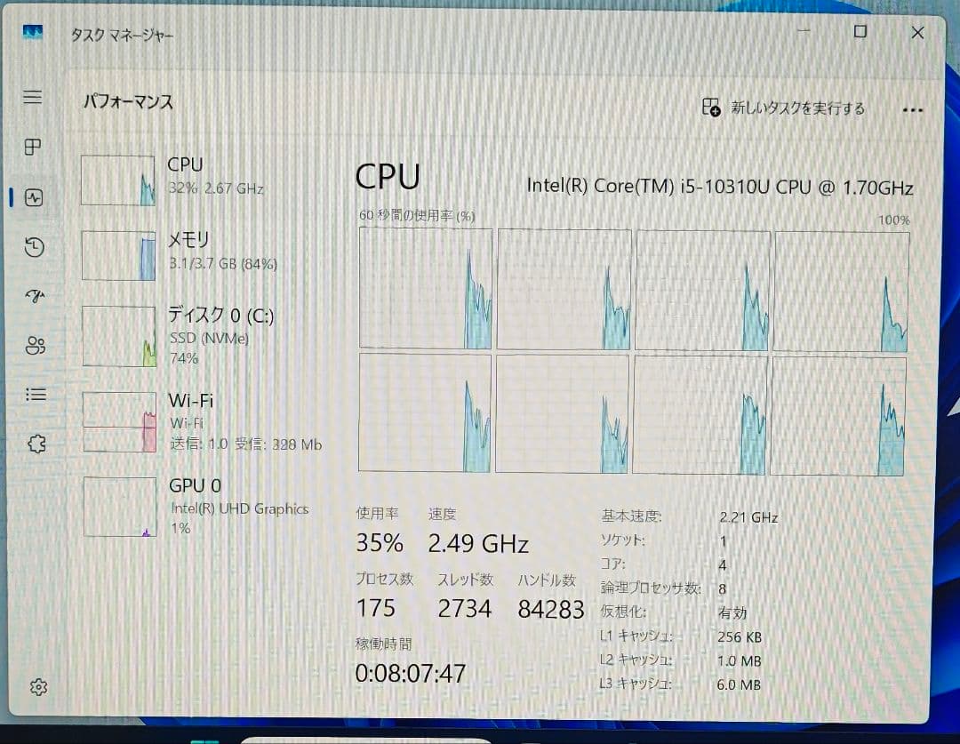 G-2/超軽量/クアッドコアi5-10310U/SSD256/4GB