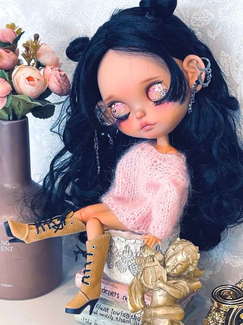 アイシードールカスタム　褐色ドールメリア♡首傾げ加工♡パテ盛り