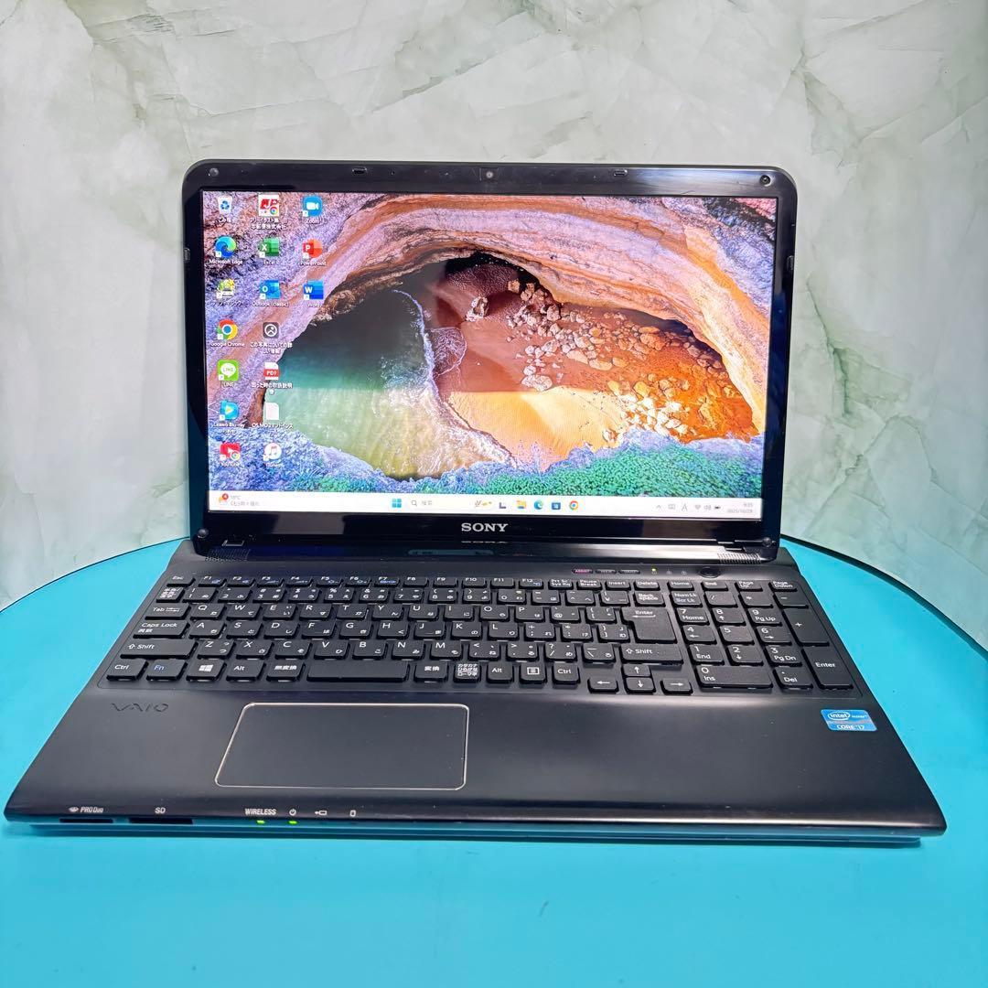 i7＆新品SSD★メモリ8GB★VAIOノートPC★Webカメラ付★オフィス付