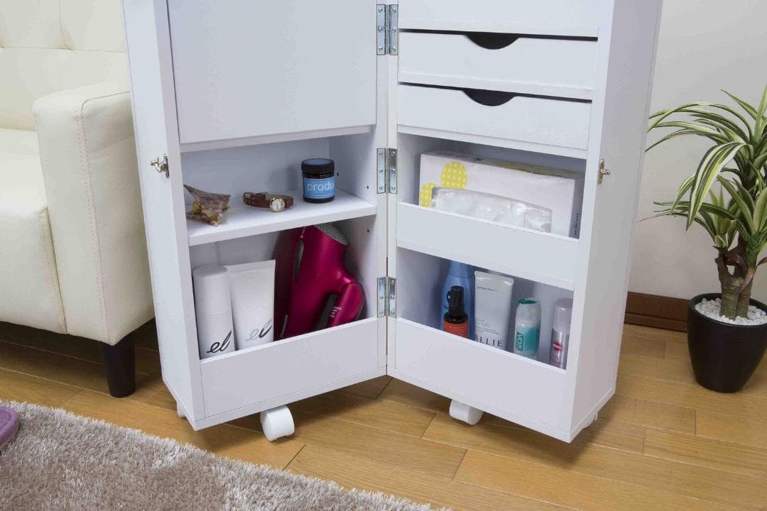 SH DR KGM　ドレッサー　収納ワゴン　ナチュラル　コスメ　メイク