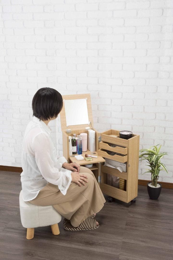 SH DR KGM　ドレッサー　収納ワゴン　ナチュラル　コスメ　メイク