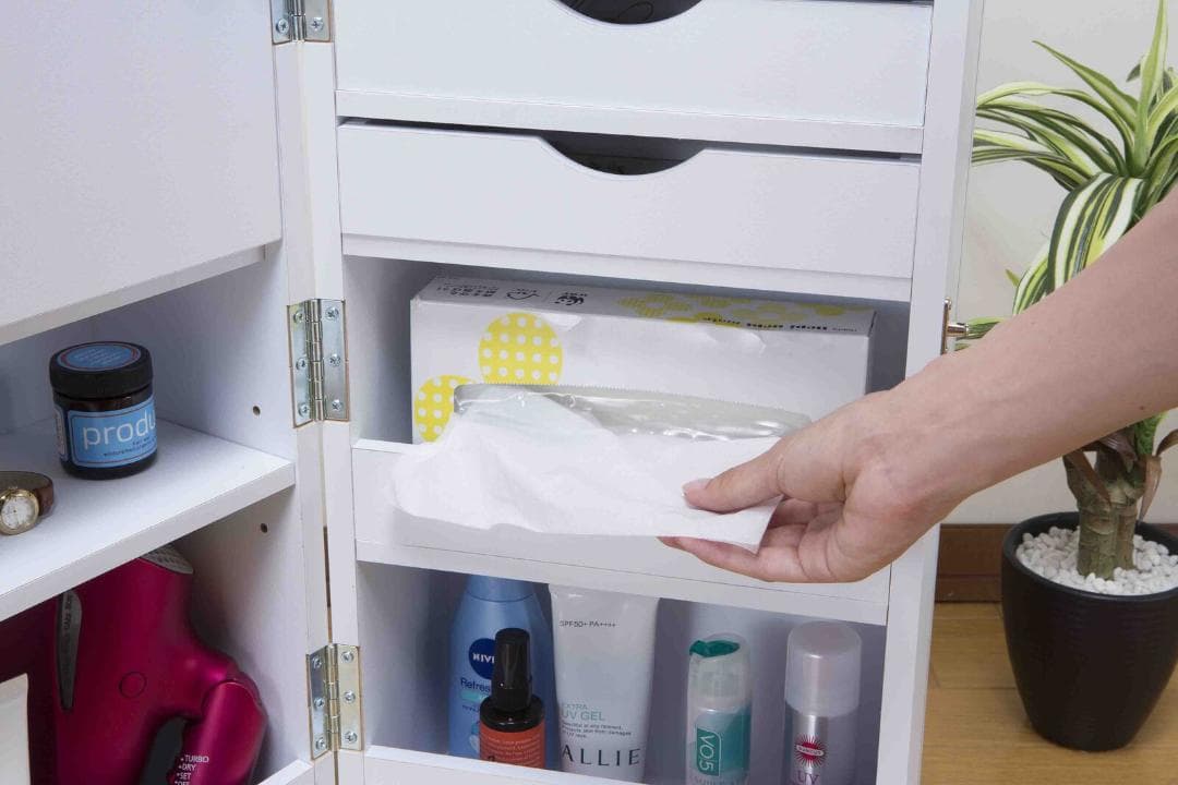 SH DR KGM　ドレッサー　収納ワゴン　ナチュラル　コスメ　メイク