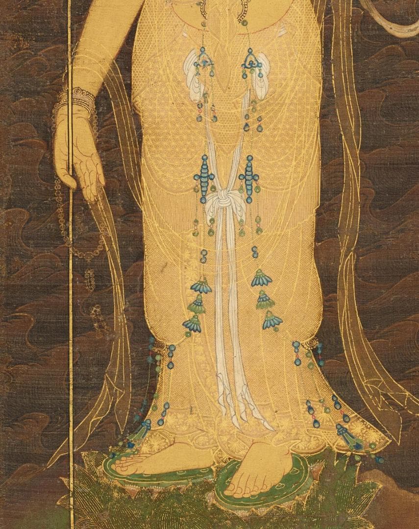 十一面観音図 仏像 仏画 絹布 観世音菩薩 仏教美術 絹本 掛け物 未表装