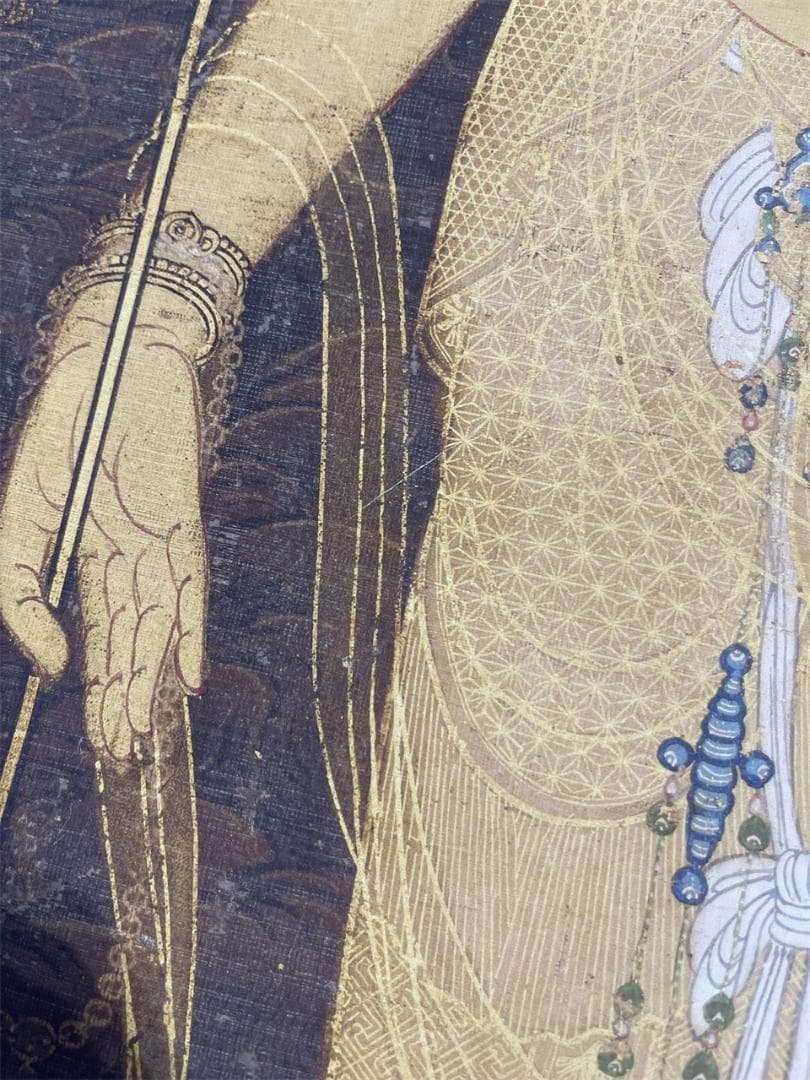 十一面観音図 仏像 仏画 絹布 観世音菩薩 仏教美術 絹本 掛け物 未表装