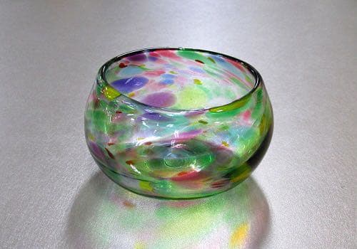 吹きガラス仏具　5具足セット　マーブル