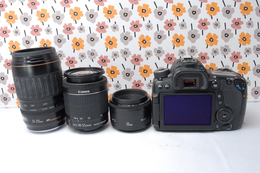 ❤Canon EOS 70D❤トリプルレンズ❤Wi-Fi接続❤単焦点レンズ付き❤