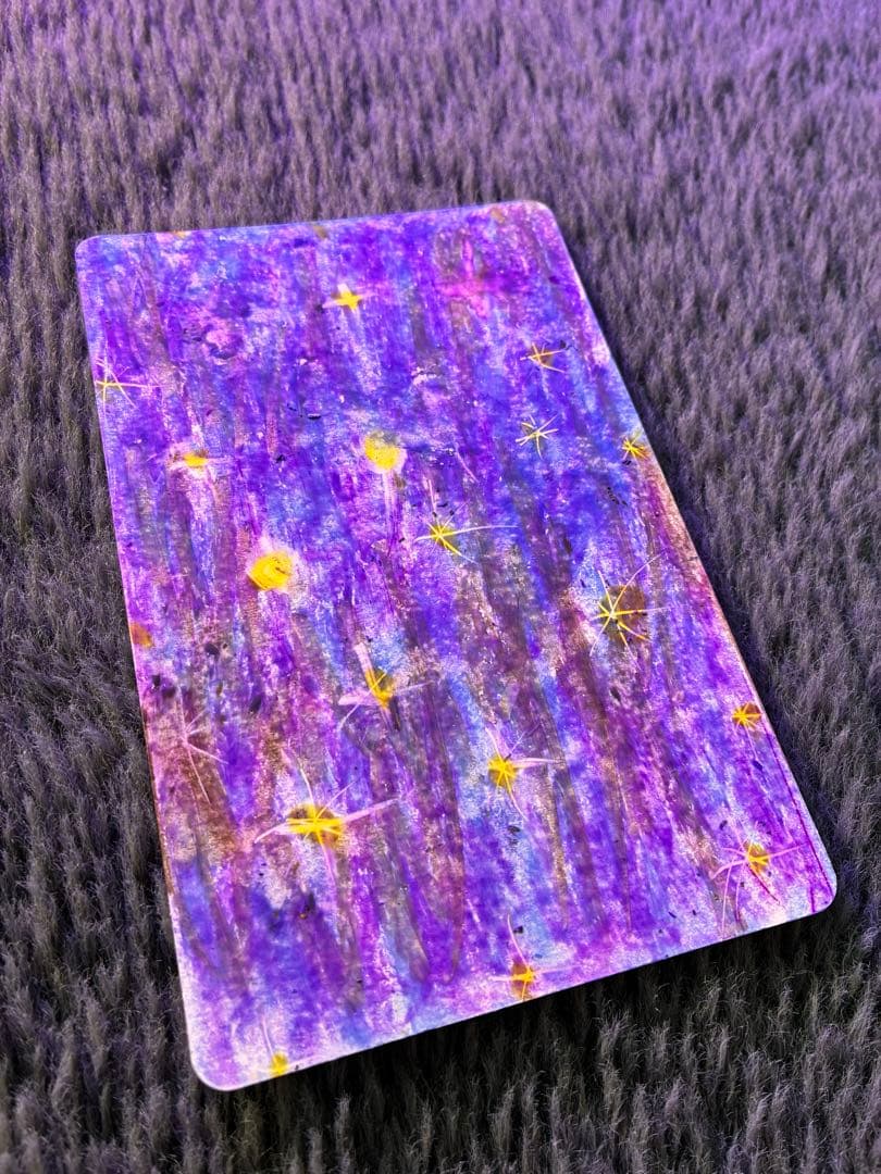 抽象アートカード 紫色と黄色の星