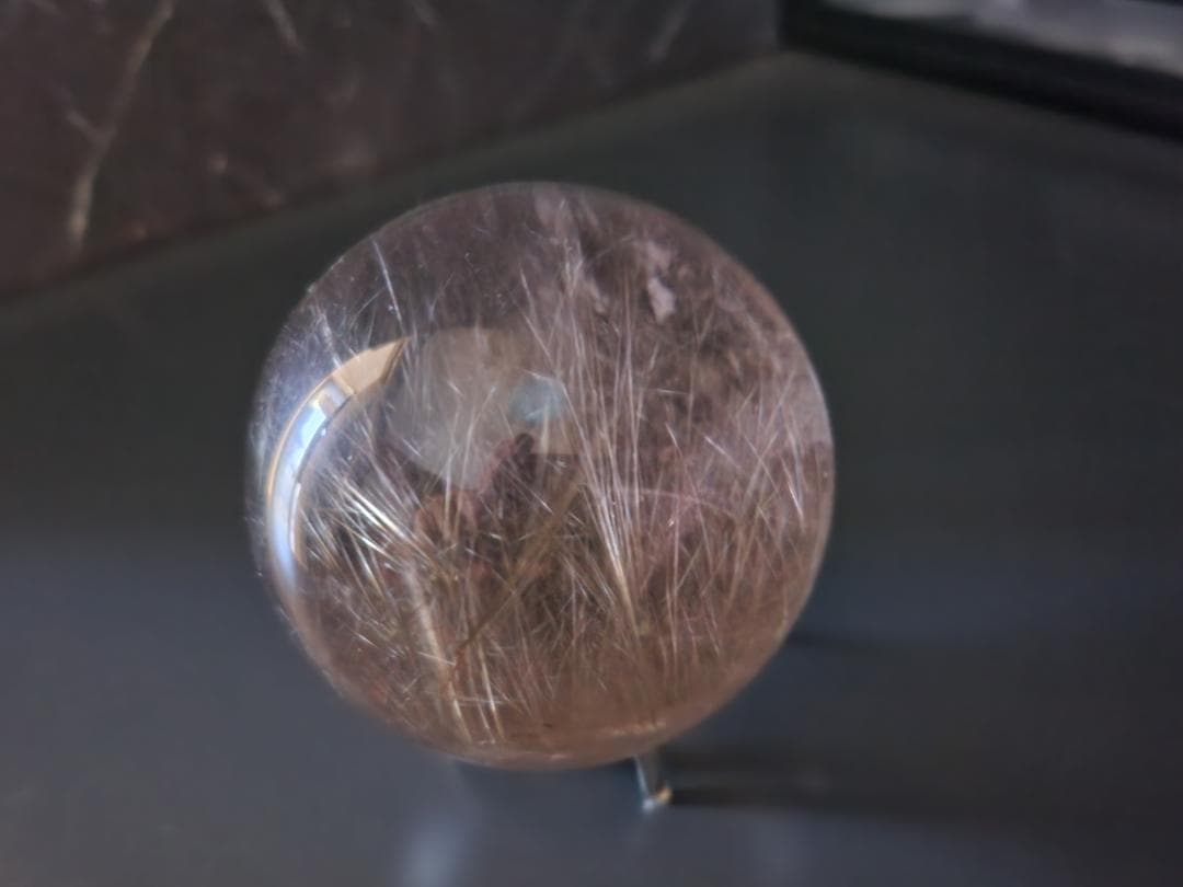 希少★ゴールドルチルクォーツ★丸玉　77mm　ビックサイズ　天然石