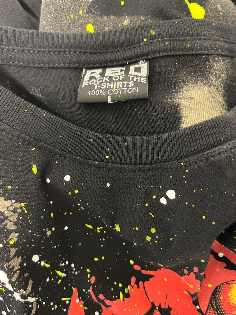 LLICA リメイクTシャツ ペイント加工 ブリーチ 一点物 Lサイズ