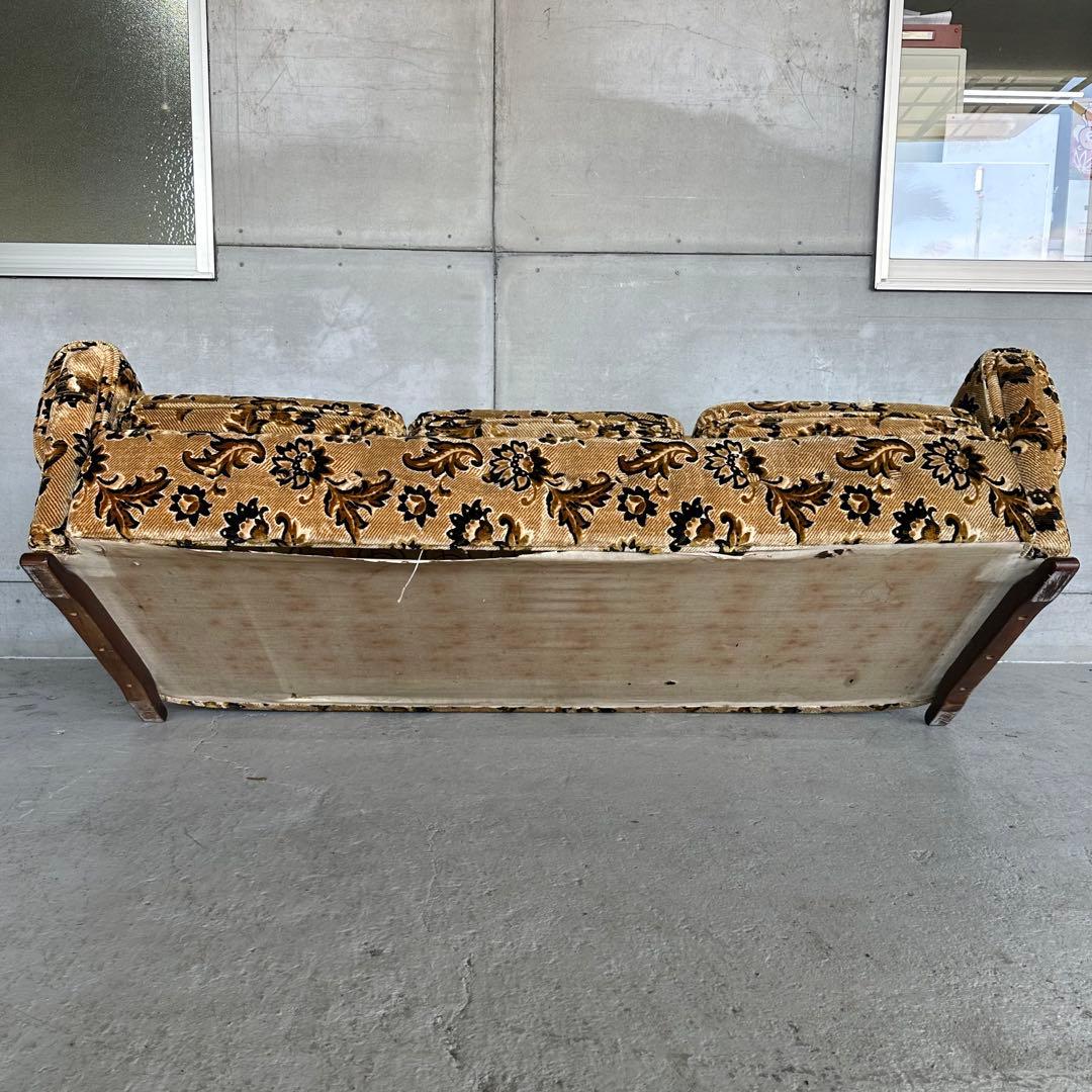 ✿昭和レトロ✿ 金華山 3人掛けソファ アームソファ ヴィンテージ アンティーク