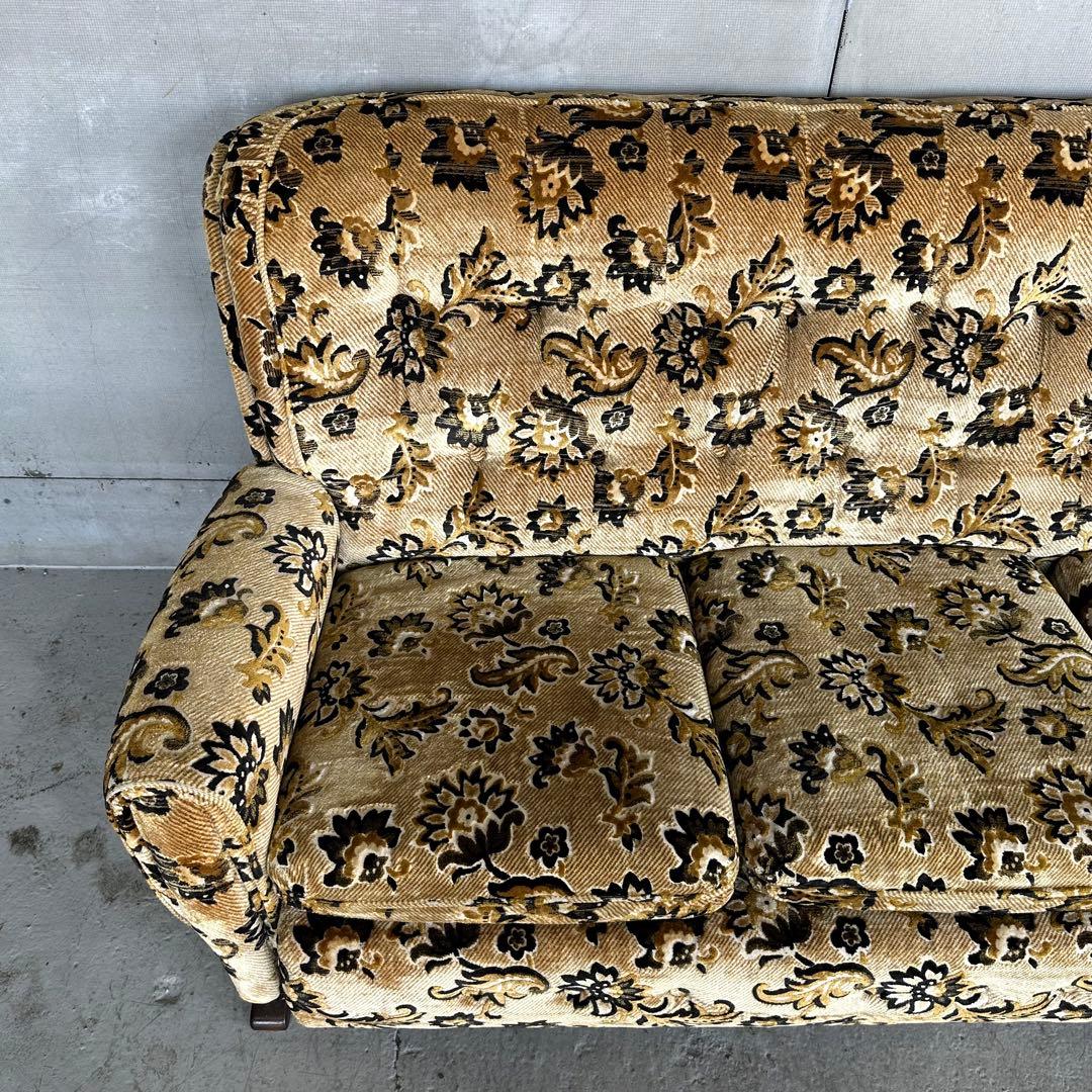 ✿昭和レトロ✿ 金華山 3人掛けソファ アームソファ ヴィンテージ アンティーク