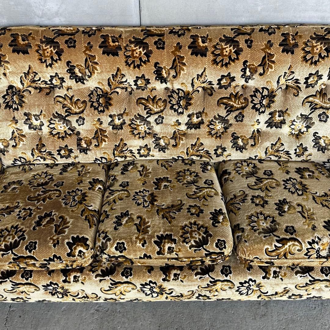 ✿昭和レトロ✿ 金華山 3人掛けソファ アームソファ ヴィンテージ アンティーク