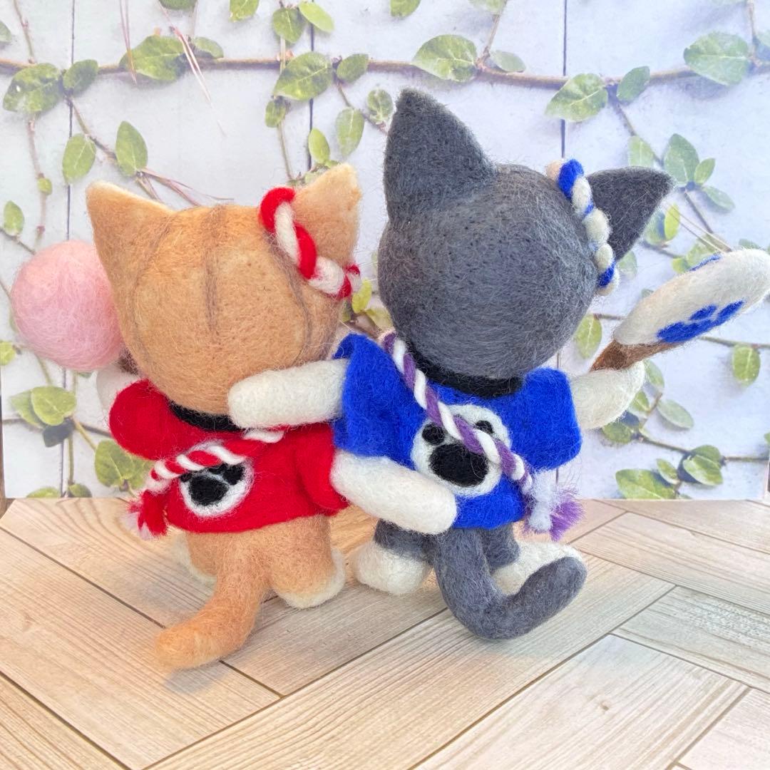 羊毛フェルト　お祭りにゃん子　No.35