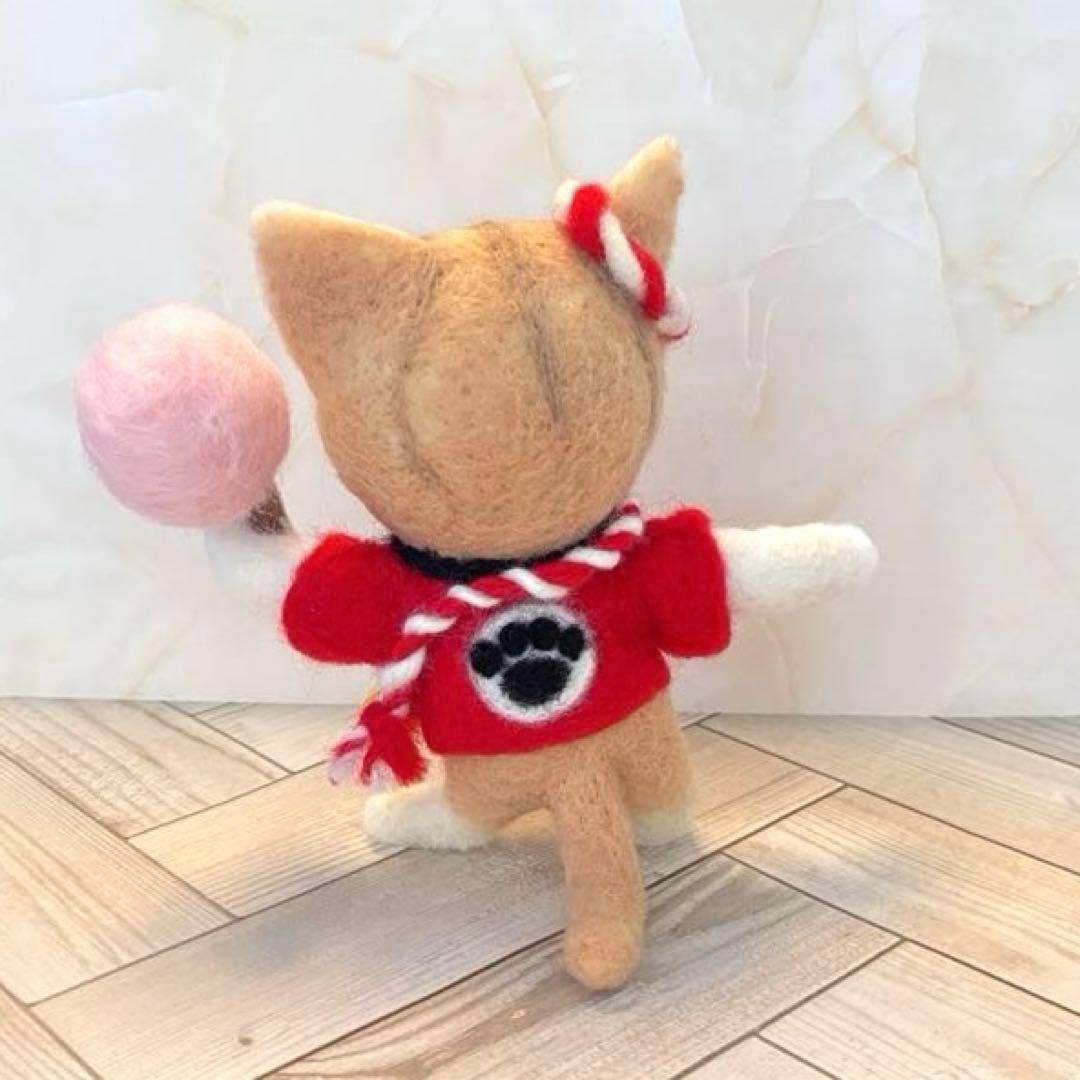 羊毛フェルト　お祭りにゃん子　No.35