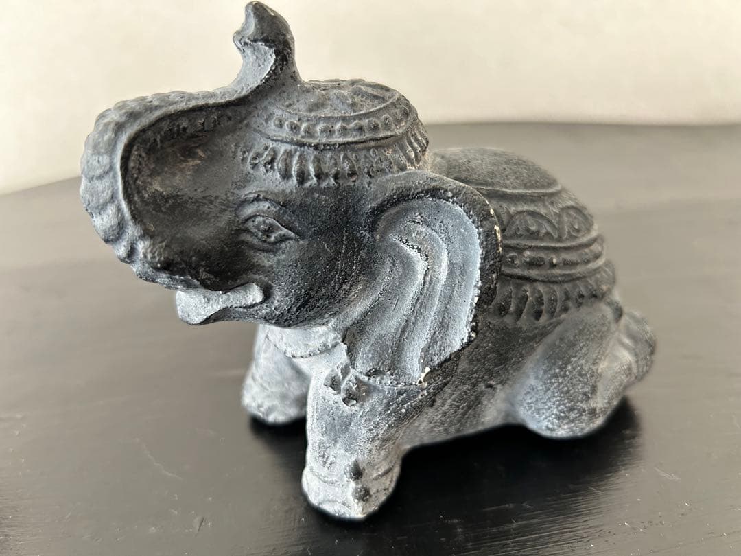 【美品★送料込】２個セット：アンティーク アジア ゾウ