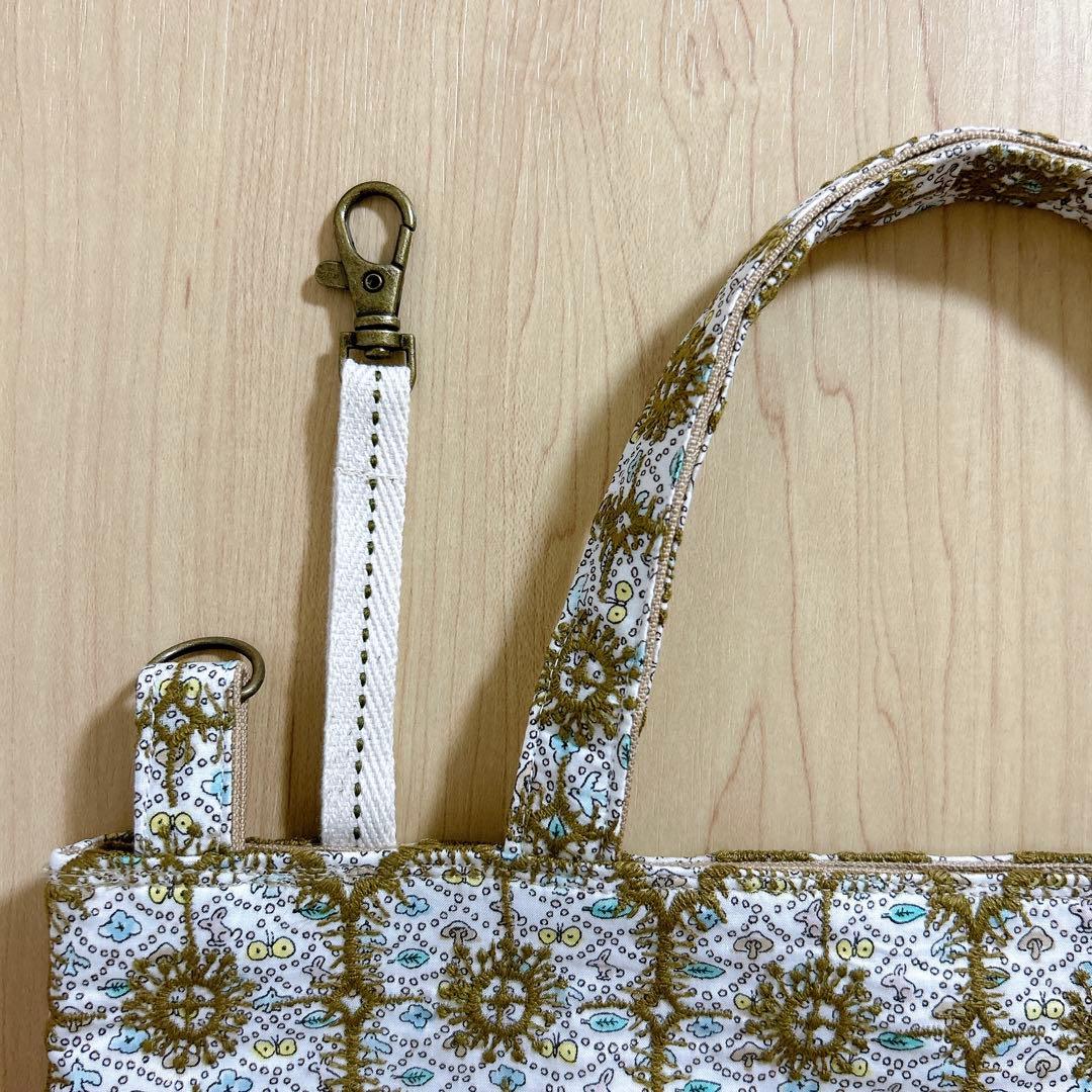 ハンドメイド　2way トートバッグ　ミナペルホネン　anemone リバティ