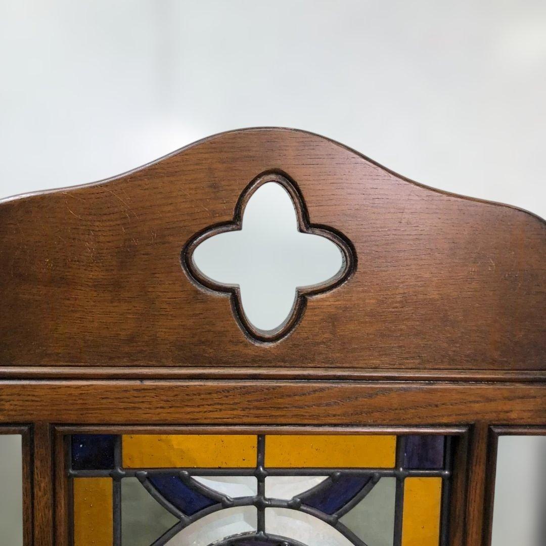 オーク ステンドグラス スクリーン 3連パーテーション 衝立 112974-1