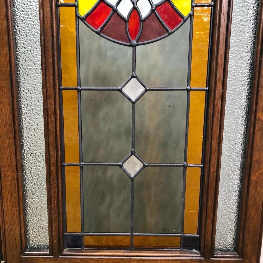 オーク ステンドグラス スクリーン 3連パーテーション 衝立 112974-1