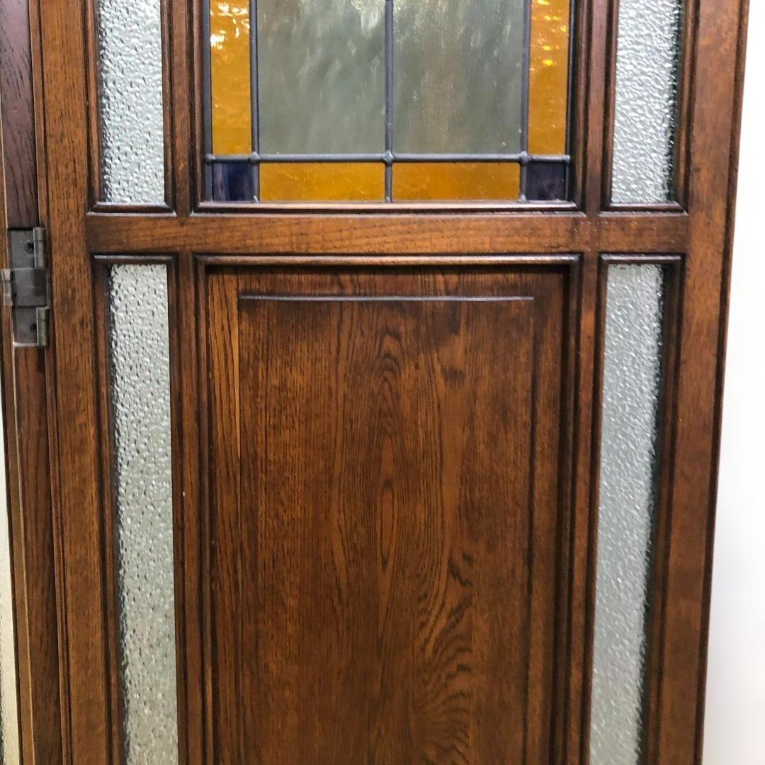 オーク ステンドグラス スクリーン 3連パーテーション 衝立 112974-1