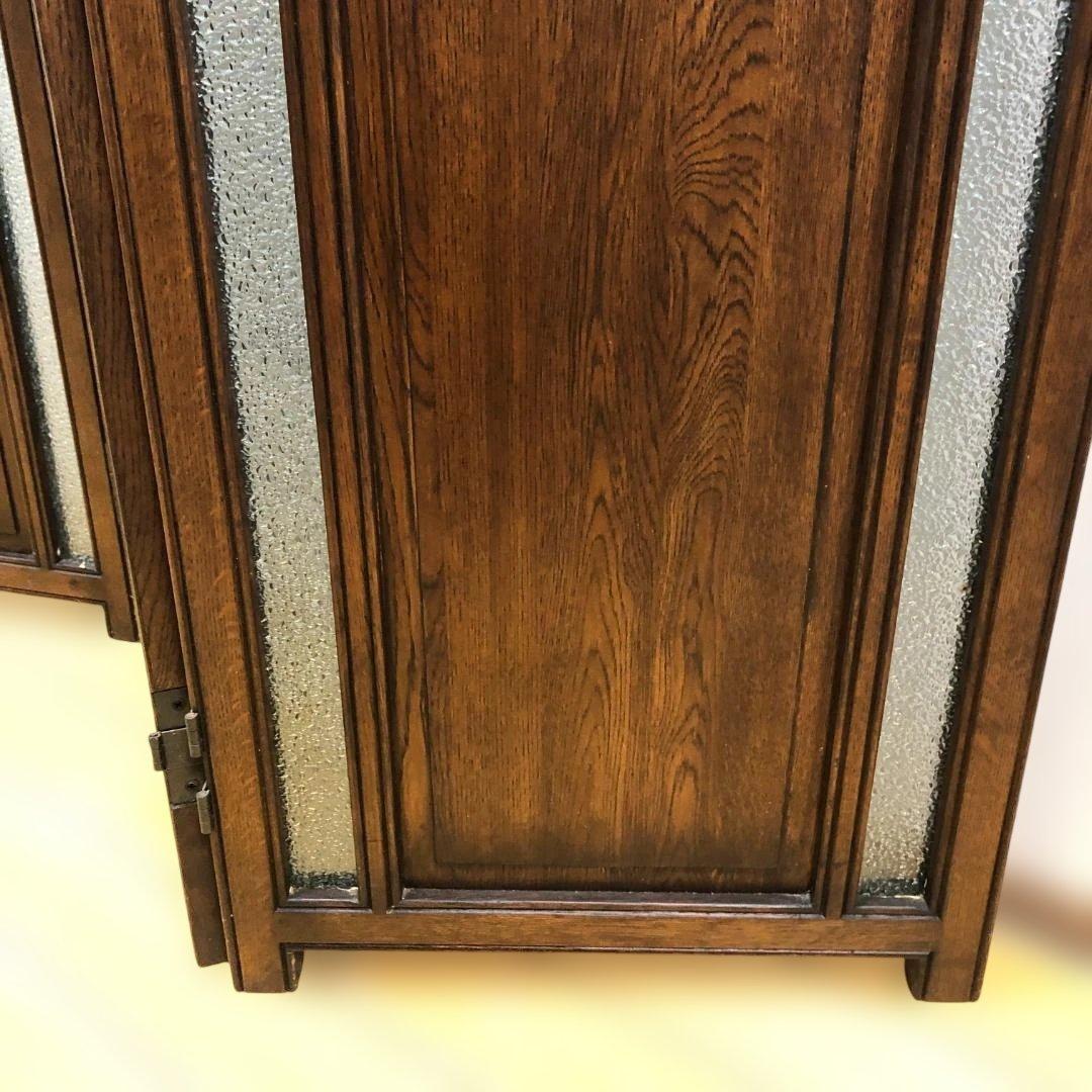 オーク ステンドグラス スクリーン 3連パーテーション 衝立 112974-1