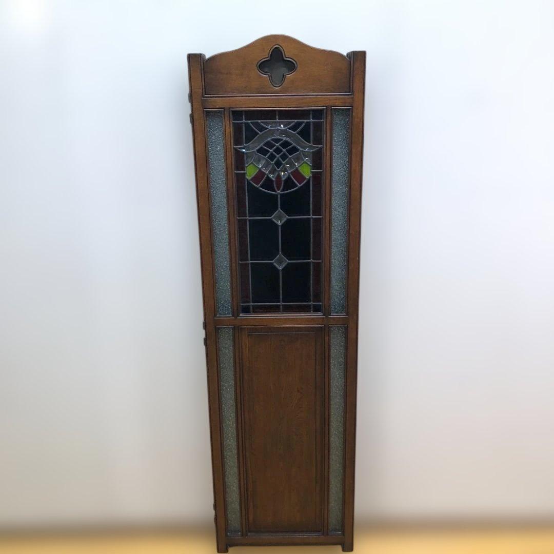オーク ステンドグラス スクリーン 3連パーテーション 衝立 112974-1