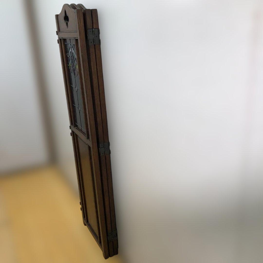 オーク ステンドグラス スクリーン 3連パーテーション 衝立 112974-1