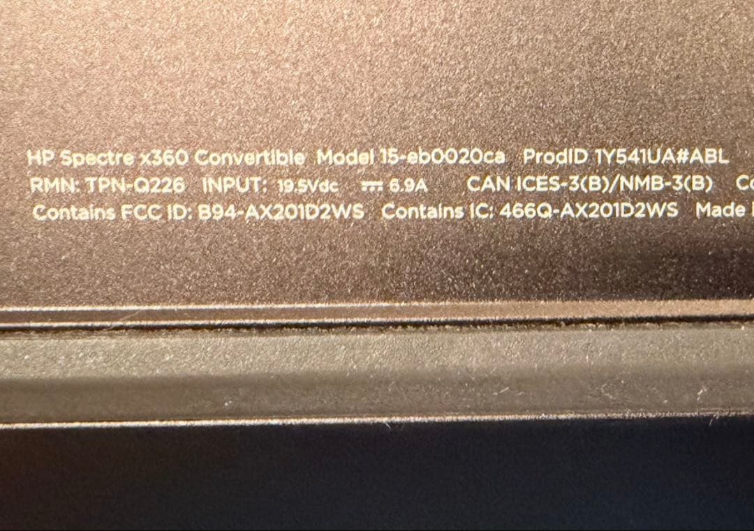 HP Spectre 360 15-eb0020caノートパソコン大画面15.6