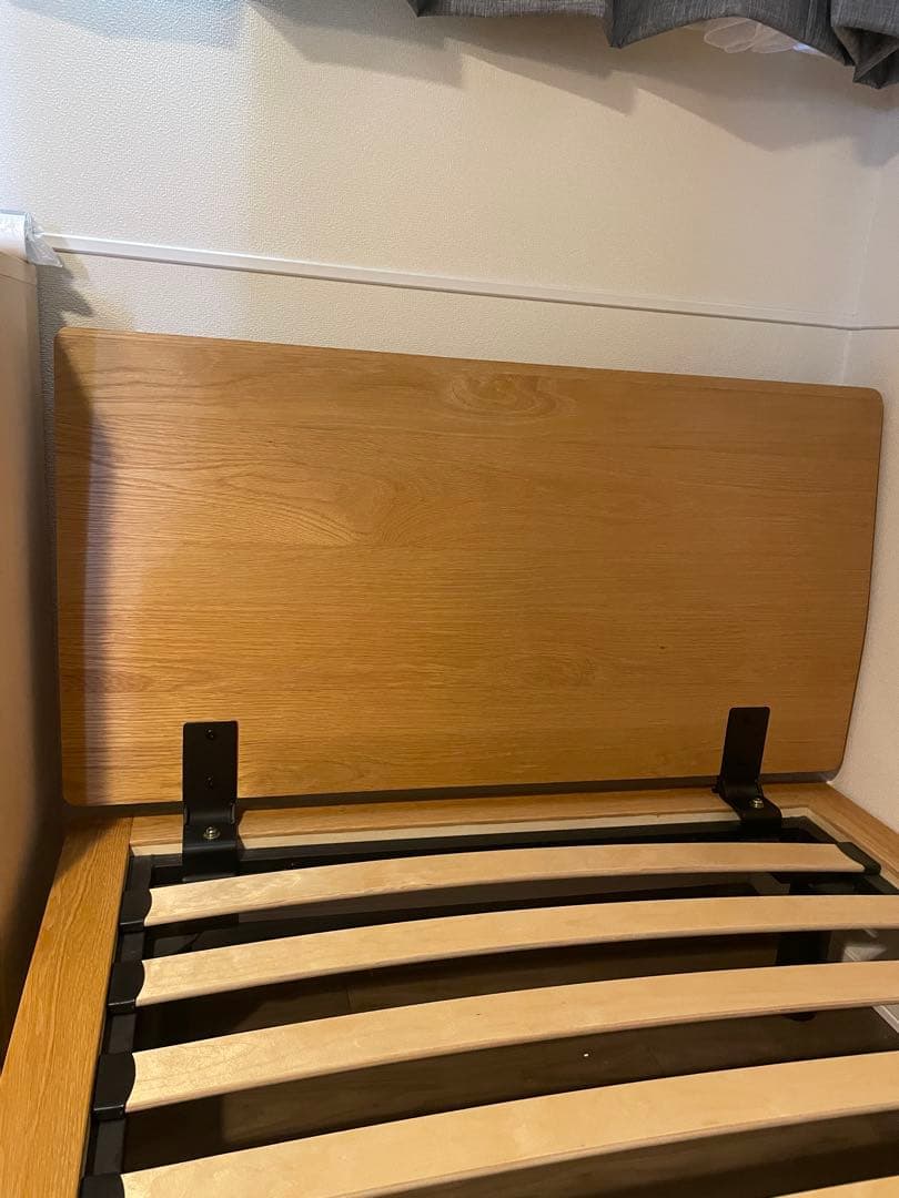 無印良品 木製 シングル ベッドフレーム ヘッドボード付　オーク　MUJI