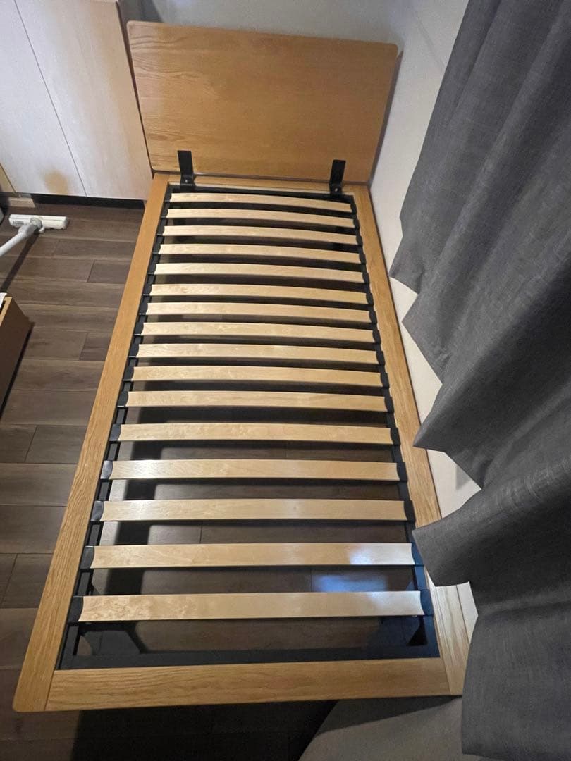 無印良品 木製 シングル ベッドフレーム ヘッドボード付　オーク　MUJI