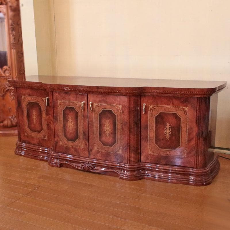 アマルフィ 4ドアサイドボード ウォールナット ローボード 222-1202