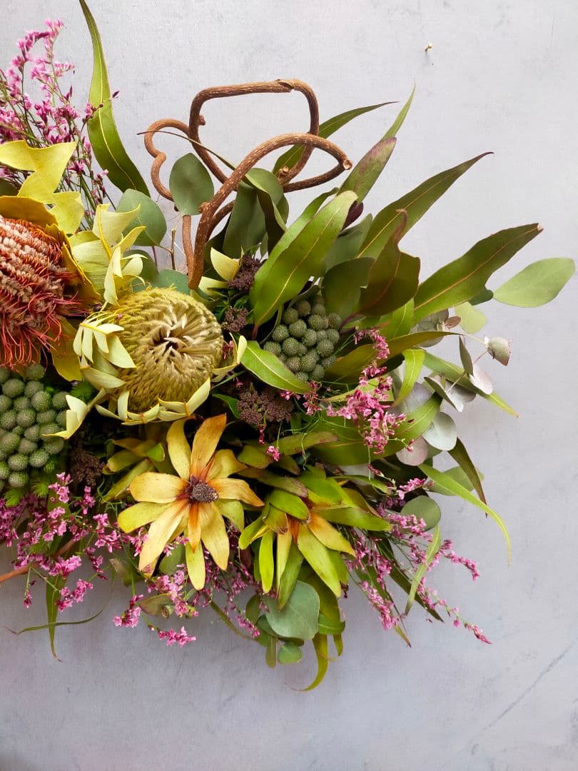 89.【春✕人気♡✕横長スワッグ】ドライフラワー ワッグ プレゼント スターチス