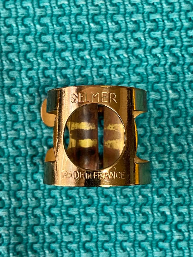 SELMER ヴィンテージテナーサックスリガチャー とマウスピースキャップ