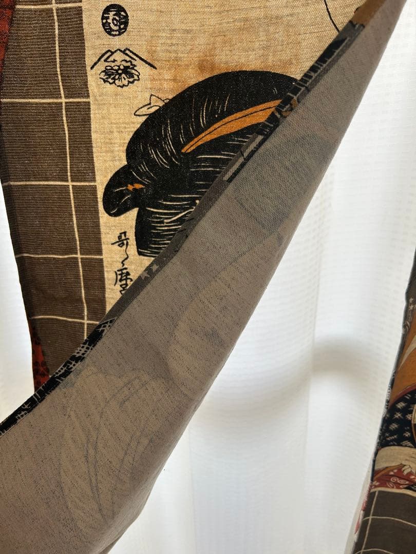 浮世絵暖簾・のれん　喜多川歌麿　「寛政三美人」