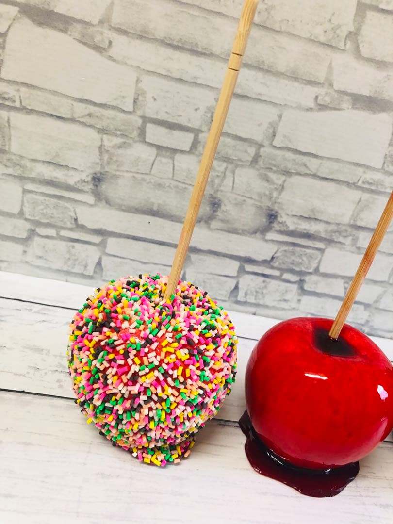 はく　食品サンプル　りんご飴　持ち上げコーヒー