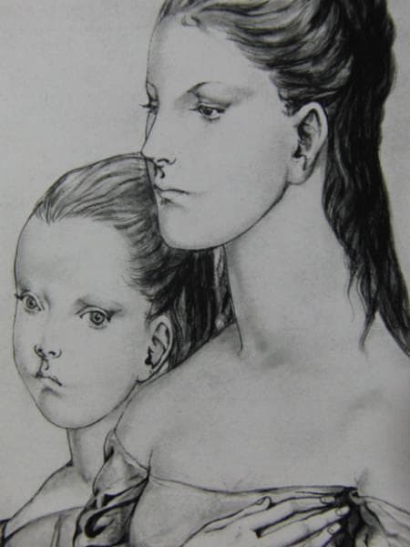 藤田嗣治　二人の少女、希少画集画、新品額・額装付