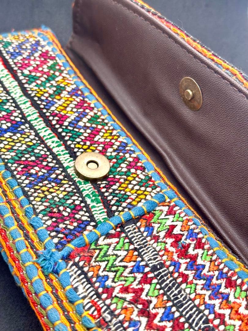 希少！バンジャラ族刺繍長財布&ハンドバッグ　ミラー付き