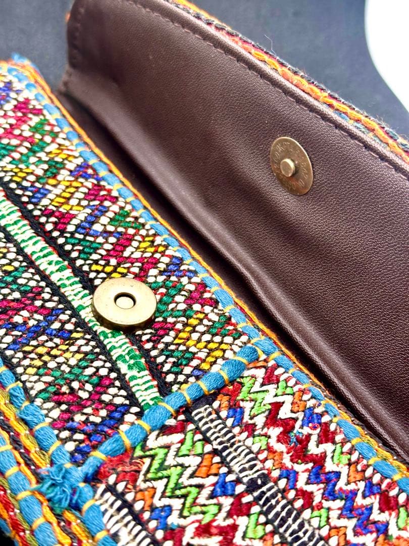 希少！バンジャラ族刺繍長財布&ハンドバッグ　ミラー付き