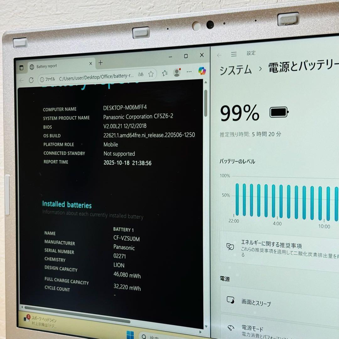 レッツノート Windows11 ノートPC SSD オフィス付き P-109