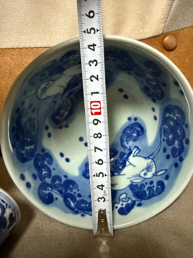 骨董 陶器 兎 波兎 盃洗 入れ物 柄杓立 ？　柄杓置 ？