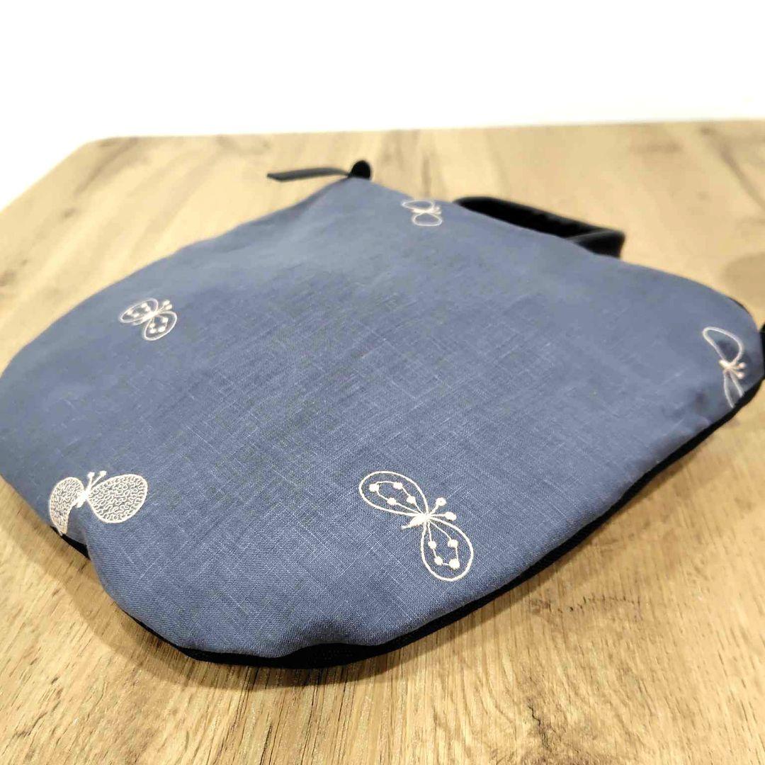 ミナペルホネン/cyoucyoちょうちょ/ロングミニラウンドショルダー本革黒