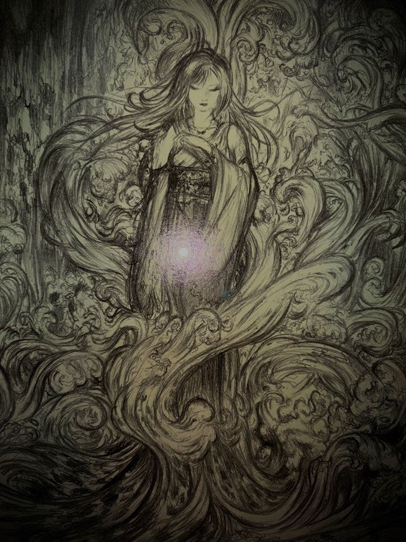 【希少】作者 天野喜孝 作品名 水の祈りDX FF10 ユウナ