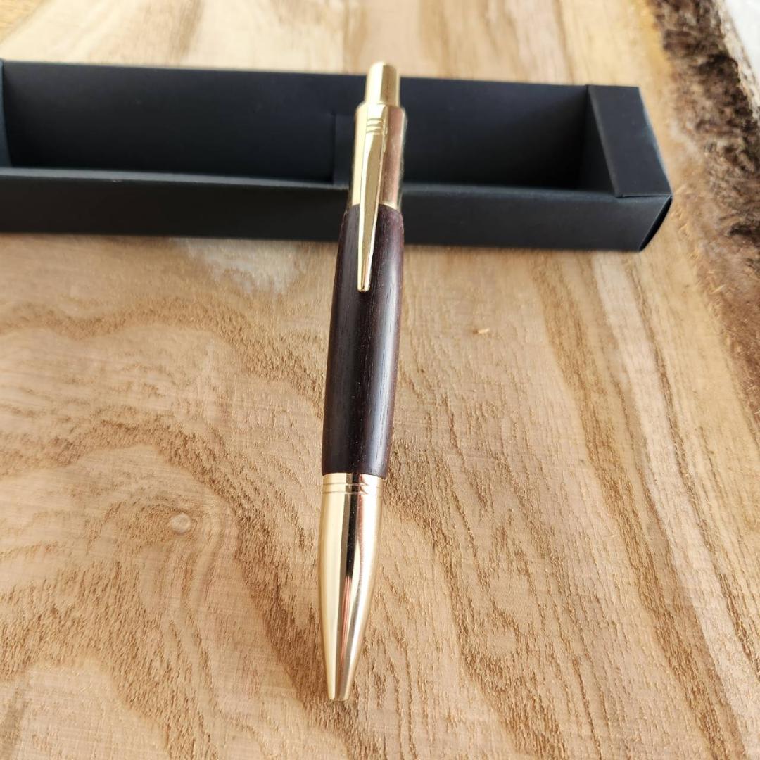 [12f1]縞黒檀の木軸ペン(ヴェスパー）