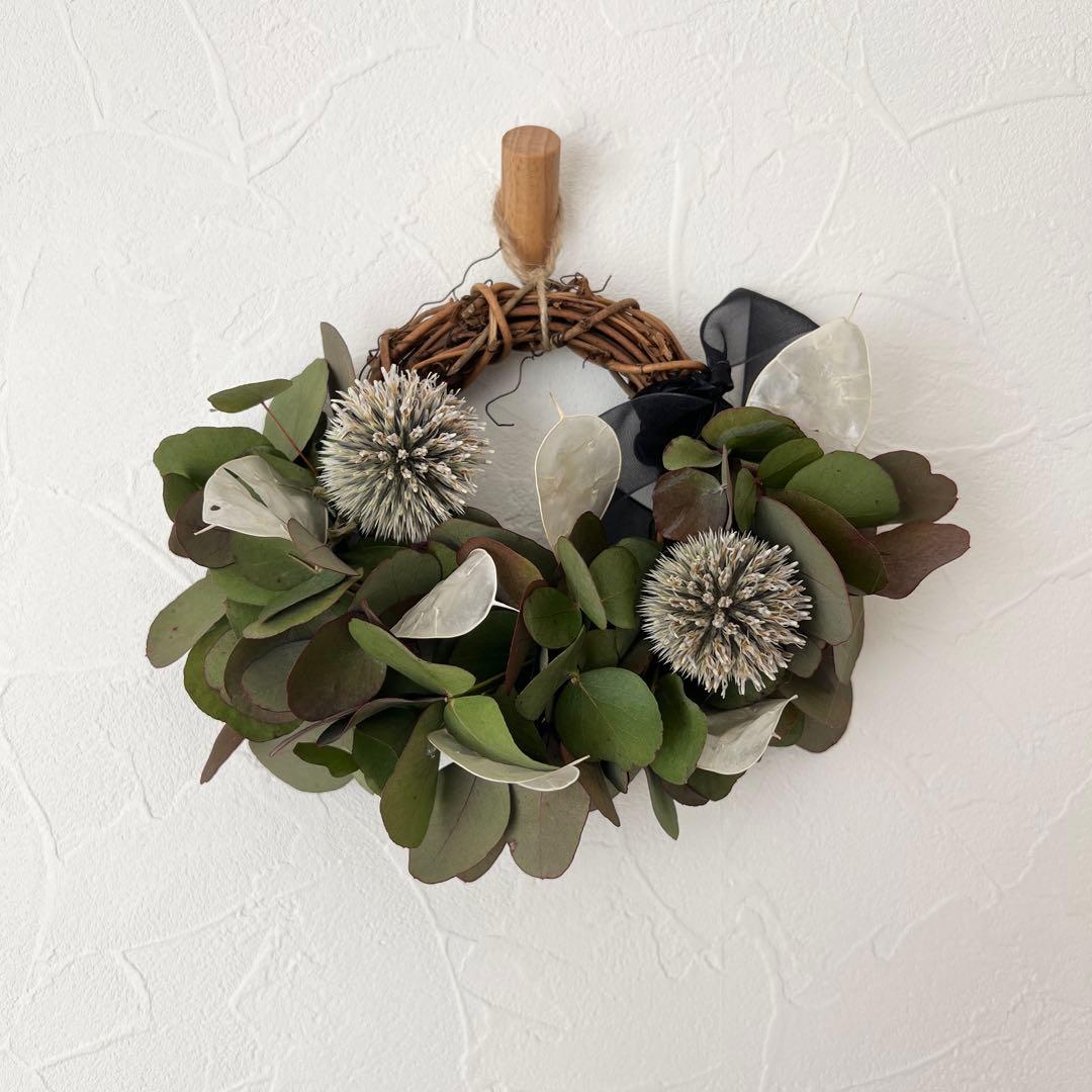 ポポラスとルナリアとアザミのハーフリース* * *ラッピング無料 ナチュラル 春