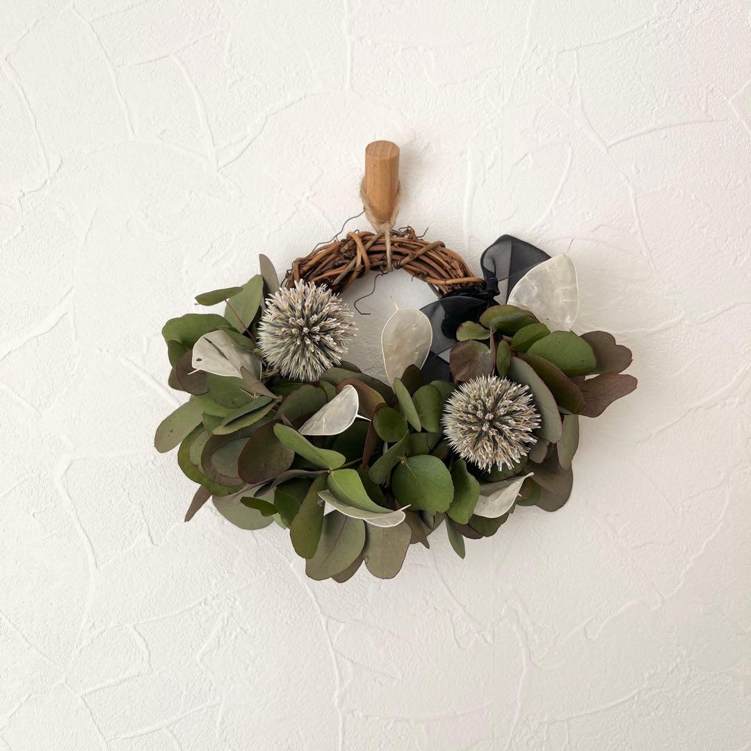 ポポラスとルナリアとアザミのハーフリース* * *ラッピング無料 ナチュラル 春