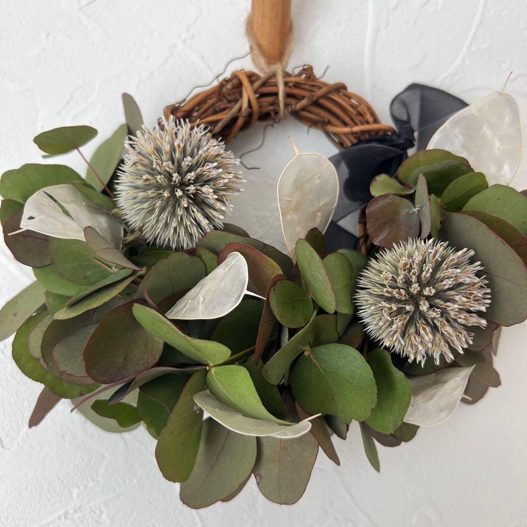 ポポラスとルナリアとアザミのハーフリース* * *ラッピング無料 ナチュラル 春