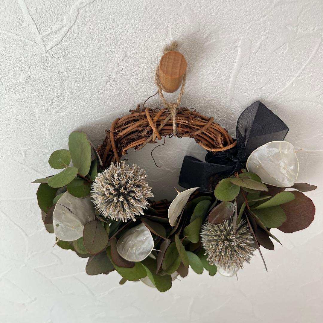 ポポラスとルナリアとアザミのハーフリース* * *ラッピング無料 ナチュラル 春