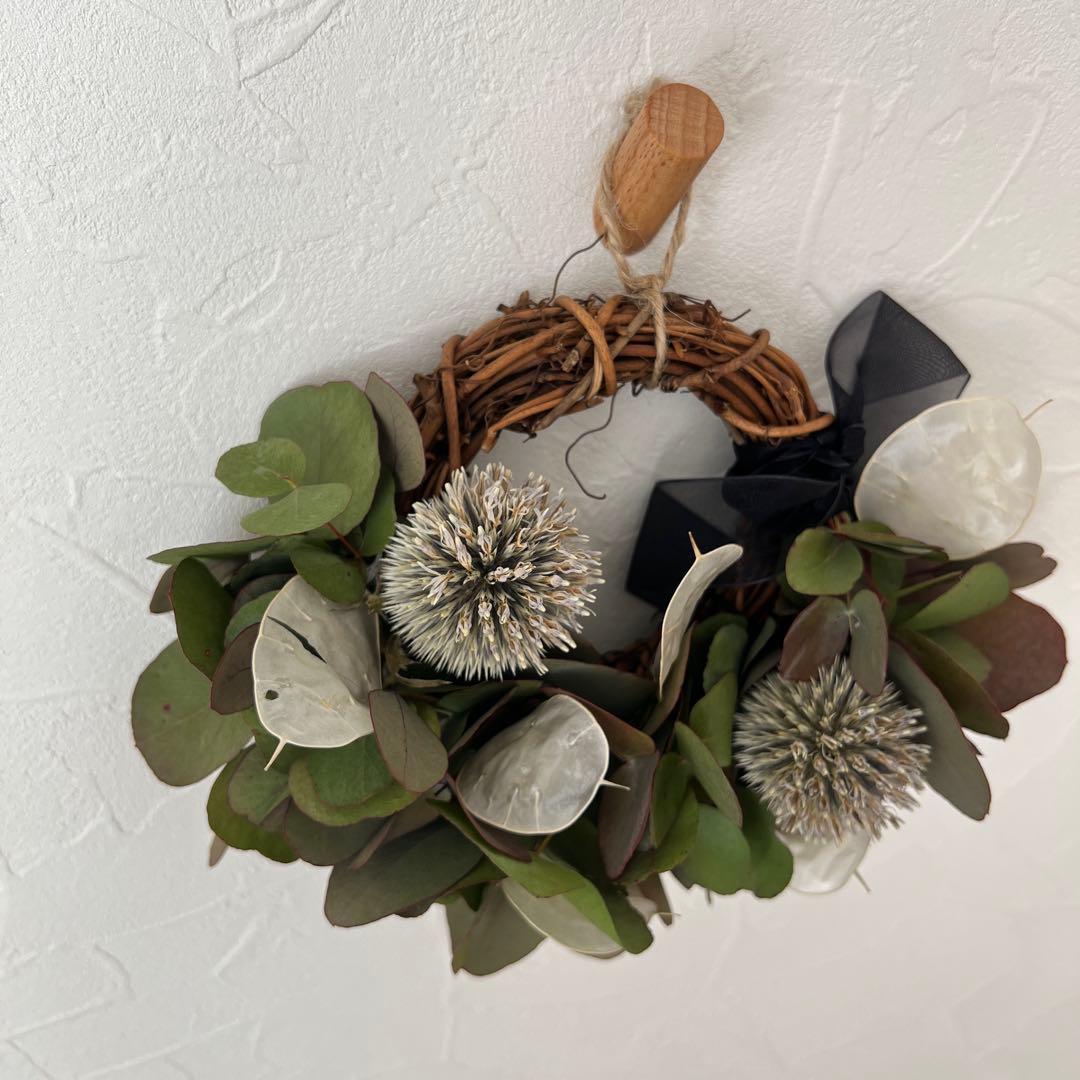 ポポラスとルナリアとアザミのハーフリース* * *ラッピング無料 ナチュラル 春