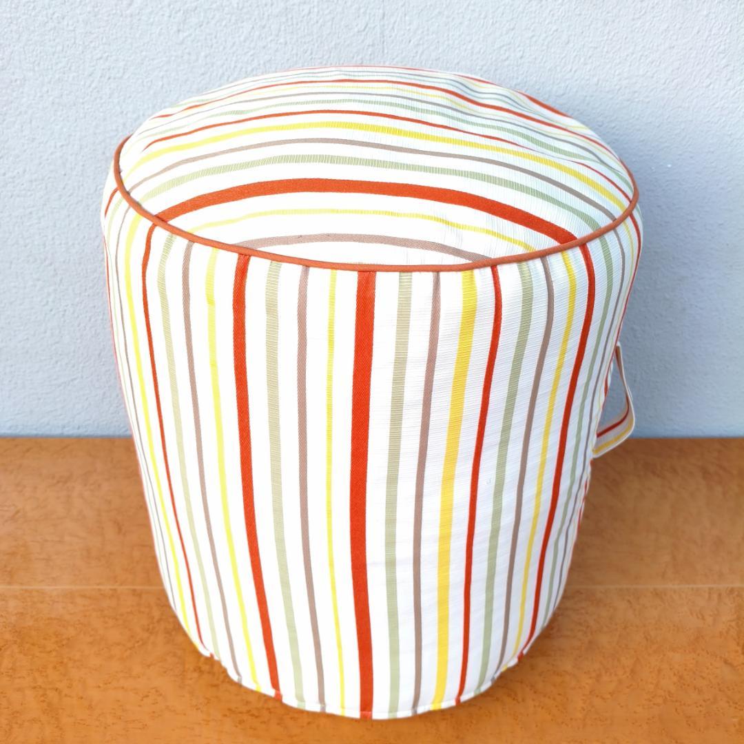 特注品 川島織物 セルコン vita ボーダー 俵型 ビーズクッション 大型