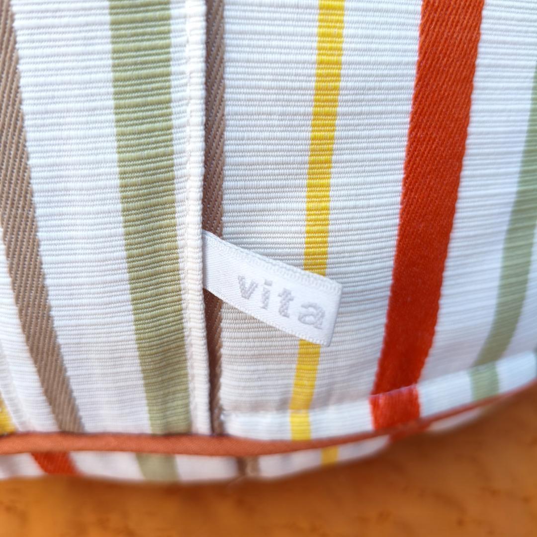 特注品 川島織物 セルコン vita ボーダー 俵型 ビーズクッション 大型